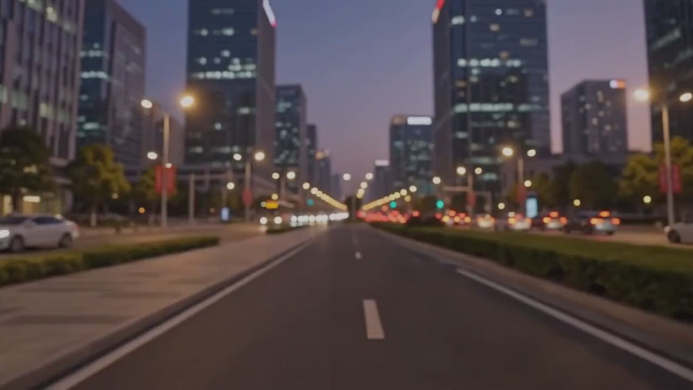 Veezion — course en ville au crépuscule