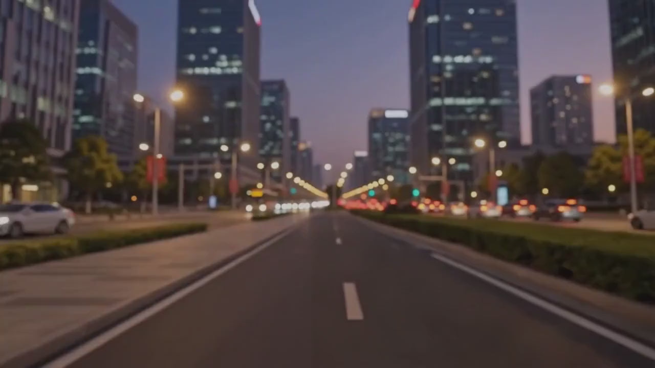 Veezion — course en ville au crépuscule